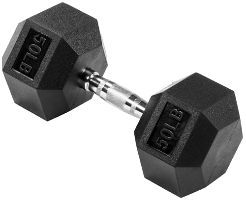 OLIXIS Rubber Hex Dumbbell 50lb
