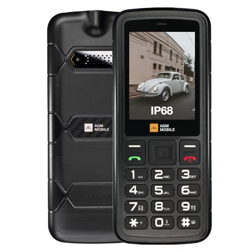 AGM Teléfono celular M9 Rugged Basic, teléfono con función 4G, teléfonos móviles simples, IP68/IP69K impermeable, a prueba de caídas, botones grandes, fuente grande, marcación rápida, 3 ranuras para