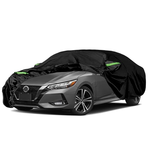 Image of Waterproof Car Covers Replace for 1999-2025 Nissan Sentra, 6 Layers All Weather Custom-fit Car Cover with Zipper Door & Windproof Bands for Snow Rain Dust Hail Protection (Sentra)