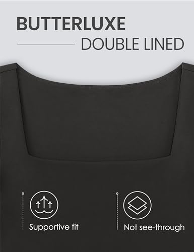 CRZ YOGA Womens Butterluxe Double Lined Long Sleeve Crop Top Square Neck Workout Athletic Casual Cropped Fitted Basic Shirts3