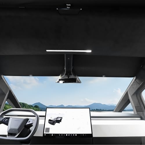 Cybertruck Windshield Sun Shade with Roof Visor for 20242026 Tesla Cybertruck Custom Fit Front Window Sunshade Heat & UV Blocking Foldable Sun Visor Protector Interior Cooling Accessory