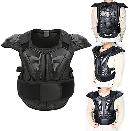 Motorrad-Reitpanzer-Weste, Bequemer Fahrrad-/Radsport-Brust-Rückenschutz für Kinder, Kinder-Motorrad-Rüstung (L)