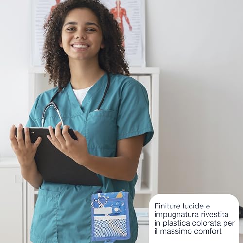 Gima - Lister-Verbandschere für Krankenpfleger, Spuren-Fantasie, aus rostfreiem Stahl, seidenglänzend und pulverbeschichtet, Länge 14 cm, zum professionellen Gebrauch