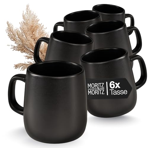 Moritz & Moritz VIDA Kaffeetassen Set 6-teilig Schwarz - ca. 380ml aus...