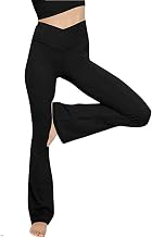 Glacspyg Women's Yoga Trousers, Flared Trousers with Pockets, V-Waist, Bootcut Sports Trousers, Leisure Trousers, Jogging Bottoms for Fitness