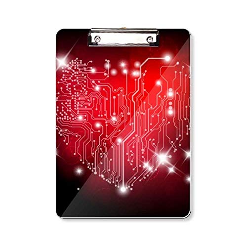 Porte-bloc cœur noir rouge A4 idéal pour vos notes de réunion