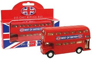 Die Cast Replica London Double Decker Red Bus Model with Pull Back Action