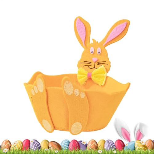Cestino pasquale in tessuto, rotondo, per caramelle, scatole leggere per la cameretta dei bambini, decorazioni da tavola, contenitori aperti per la casa per la caccia alle uova