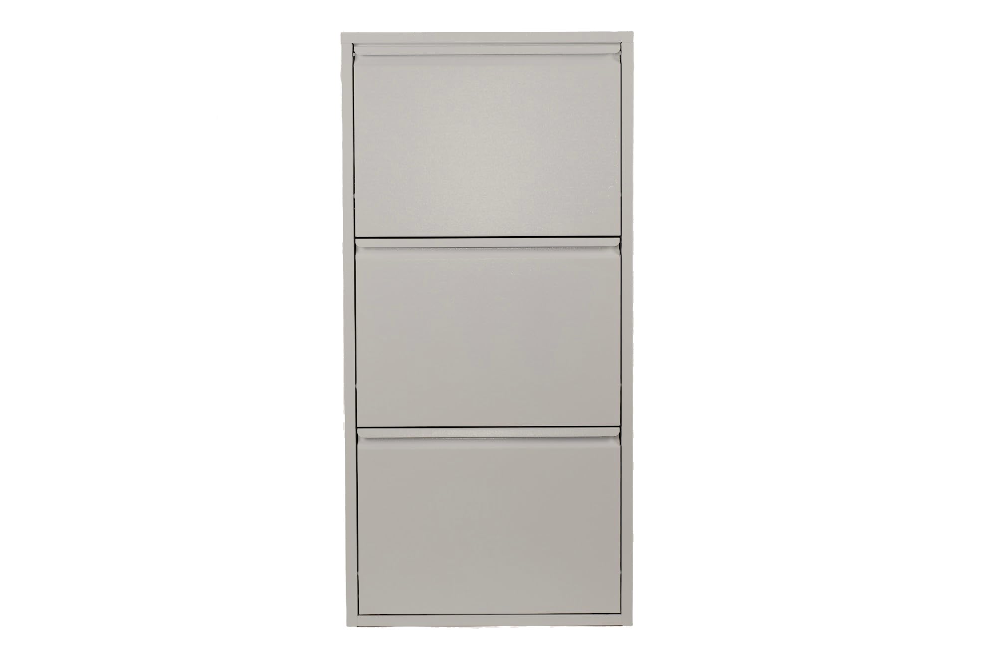 Scarpiera Salvaspazio Slim 3 Ante Tortora, Portascarpe a Ribalta in Metallo | Già Montata, Interni/Esterni, P13,5 x L50 x H103 cm