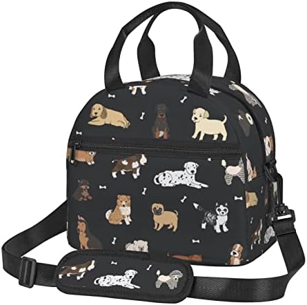 Puppy Dogs Cute Animals Lunch Bag Cartoon Pets Reusable Insulated Lunch Tote Bag Lunchbox Container With Adjustable Shoulder Strap For Office Work School Picnic Travel