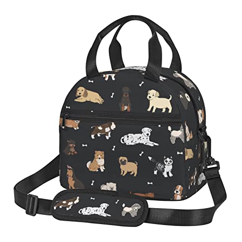 Puppy Dogs Cute Animals Lunch Bag Cartoon Pets Reusable Insulated Lunch Tote Bag Lunchbox Container With Adjustable Shoulder Strap For Office Work School Picnic Travel #TOP4