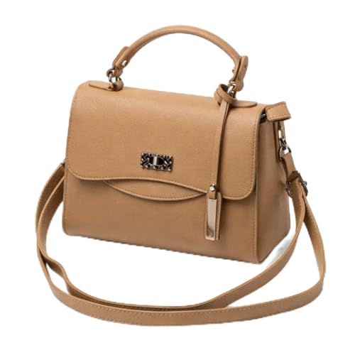 Bolsa Feminina Estruturada Premium com Alça Dupla, Couro Sintético, Zíper Metálico, Elegante e Versátil (Bege)