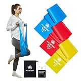 FitBeast Theraband 3er-Set, 2M Terra Band, Fitnessbänder mit 3 Gymnastikband, Therabänder mit Tragetasche & Übungsanleitung, Terraband für Fitnessband, Pilates, Yoga, Krafttraining, Physiotherapie