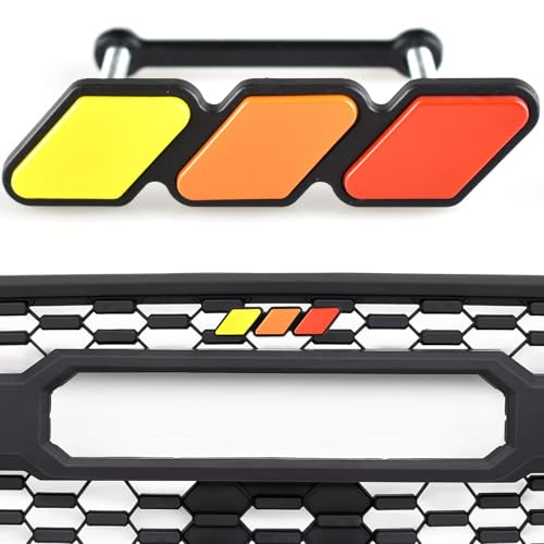 Tri-Color Grille Badge Emblem Decoration Accessories Car Truck Label Compatible with The Following Models:Tacoma 4Runner Tundra Sequoia Rav4 Highlander