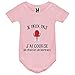 My-Kase Body bébé - Je peuxpas j AI Course de chaises de Bureaux - Bébé Fille - Rose - 18MOIS