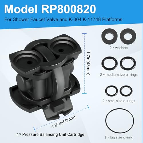 Vayolli GP800820 Plastic Pressure Balancing Unit Shower Cartridge, Black, Compatible With Kohler GP800820, Rite-Temp, K-304, K-11748 Platforms by Vayolli - Used condition - Image 2
