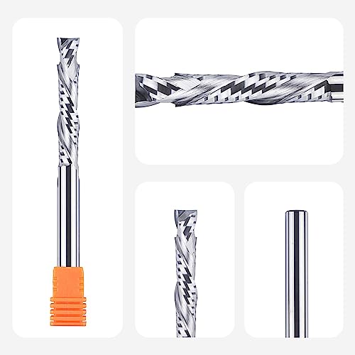 SpeTool Router Bits 8 mm Shank Spiral Router Bit Up Down Cut Compression Bit CNC Router Bits 45 mm Cutting Length Extra Long 100 mm Total Length Solid Carbide End Mill for Wood Carving Cutter - Image 2