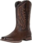J's.o.l.e Cowboy Boots for Men Square Toe Men's Western Boots Classic Embroidered Country Boots for Concert Daily Wedding