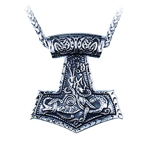 Collier Thor's Hammer en acier inoxydable résistant pour homme sans irritation