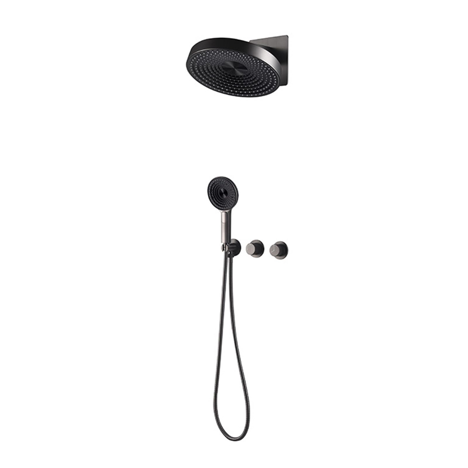Ensemble de robinet de douche gris anti-calcaire et combo mural - 8