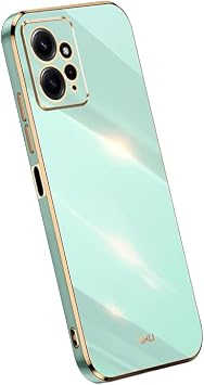RankOne Case is Suitable for Redmi Note 12 4G 6.67 Inches Electroplating Frame Silicone Mobile Phone Case - Green