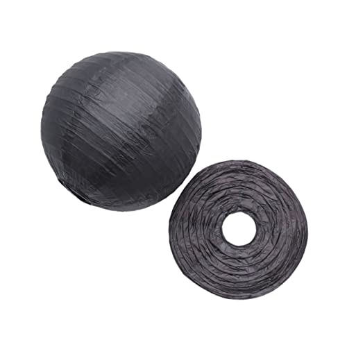 POPETPOP 5Pcs Foldable Black Decorative Lanterns Outdoor Hanging Lights for Festivals Weddings Birthdays and Celebrations for Garden and Home Decor