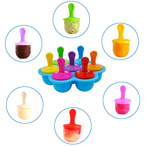 image for Mity rain 2 Pack Popsicles Molds- 7-cavity Mini Silicone Ice Pop Mold 