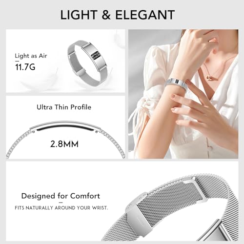 Smartwatch Damen Fitness Tracker Armband: Damenuhr Fitnessuhr Smart Watch mit Herzfrequenz HRV SpO2 Schlaf Monitor Sportmodi Schrittzähler 5ATM Wasserdicht Leicht Slim Digital band für iOS Android