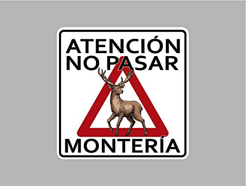 Oedim Pack 10 Señal de Atencion No Pasar Montería Ciervo | 40x40cm | Finca Privada, Coto Privado, Caza Activa | Señaletica en Material Aluminio Blanco Resistente de 3mm | Duradera y Económica