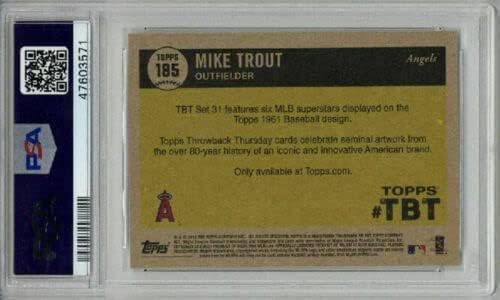 2018 TOPPS THROWBACK THURSDAY #185 MIKE TROUT BASEBALL CARD PSA 9 MINT