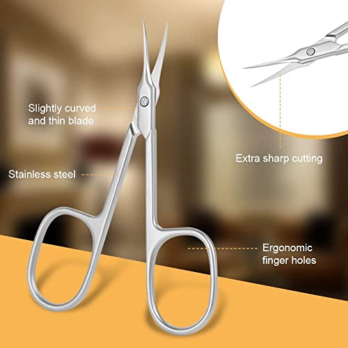 URAQT Nagelschere Hautschere, Nagelhautschere Nagelscheren Nagelhautzange aus Rostfreiem Edelstahl, Baby Fingernagelschere mit Gebogener Spitze, Nail scissors für Fuß und Fingernägel