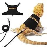 Preferhouse Bearded Dragon Lizards Clothes with Leash,Set for Small Pets Reptiles Guinea Pig Apparel Lizards Outdoor Walking Training Harness Leash Hand-Made Security Costume Photo Prop