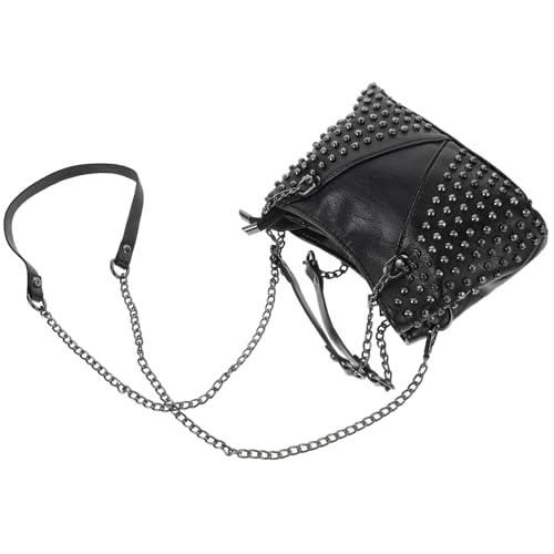 Sac bandoulière femme chaîne en PU noir paquet à main quotidien