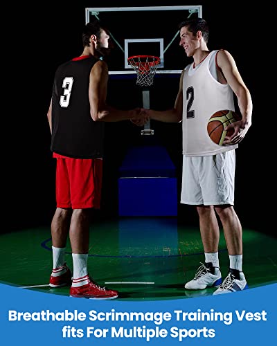 Silkfly 24-Pack Youth Numbered Soccer Practice Jerseys - Scrimmage Vests For Teens In Black & White #TOP5