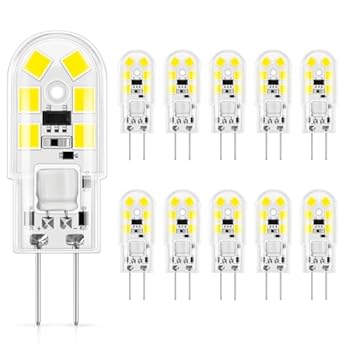Foto di DiCUNO Lampadina LED G4 12V, 1.5W sostituisce 15-20W lampada alogena G4, 160LM, 6000K Bianco freddo, Non dimmerabile, Piccola lampadina, Senza sfarfallio, per cappa cucina, lampadario, 10 pezzi
