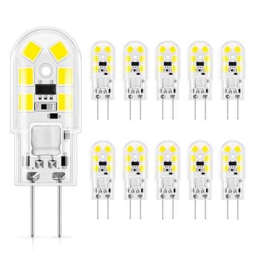 DiCUNO 10-Pack G4 1.5W LED-Lampe, 180LM, AC/DC 12V Glühlampen, Ersatz für 15-20W Halogen, Kaltweiß 6000K, nicht dimmbar, LED Stiftsockellampe, kleine Glühlampe