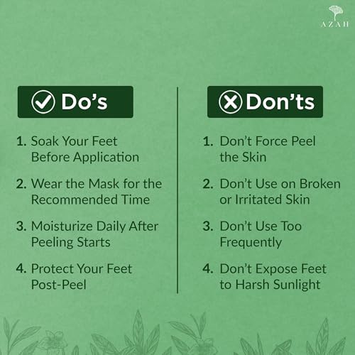 Image of Azah Foot Mask Peeling Feet Mask [Pair of 2] | Korean Foot Peel off Mask for Cracked Feet | Peeling and Exfoliating | Legs care at Home | Exfoliating Sheet for Home | Tea Tree Sheet