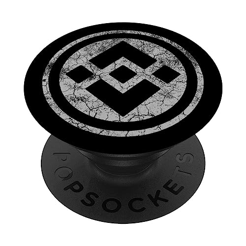 Binance BNB Crypto Retro Gris Moneda digital PopSockets PopGrip Intercambiable
