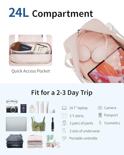 ECOHUB für Ryanair Handgepäck Tasche 40x20x25, Perfekt für Neue Ryanair 40x30x20 Faltbare Reisetasche für Flugzeug, Recycelt Travel Ryan air Bag 40x20x25 Mit Abnehmbar Nass-Tasche für Damen(Beige)