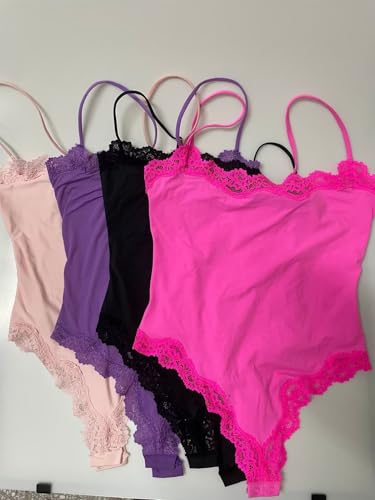 Womens Lace Bodysuit Sexy Adjustable Spaghetti Strap Cami Top Slimming Cute Dance Party Lounge Shapewear Romper2