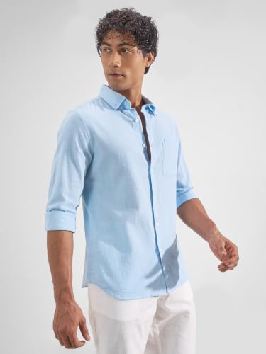 Image of Highlander Men Men's Relaxed Fit Casual Shirt | Cotton Linen | Relaxed fit | Full Sleeves|Premium Shirt for Man