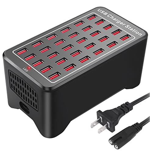 Usb Charger, Cinlinso 30 Port 150W(30A) Usb Charging Station Multi Port Usb Hub Charger With Smart Detect For Multiple Devices Smartphones Tablets And Other Electronics #TOP7