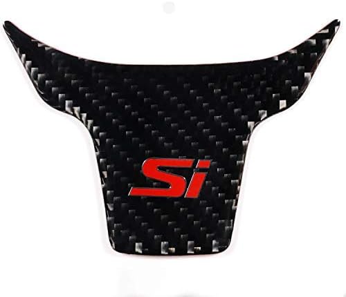TopDall Carbon Fiber Steering Wheel Sticker Trim Compatible for Honda Civic 2016-2021