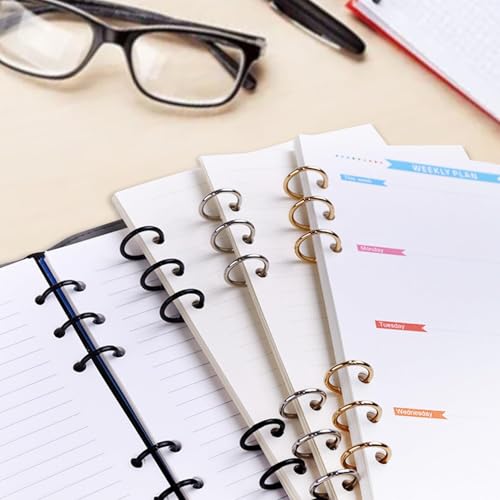 0XBIT Buchbinderinge, 12 Stück Ringbuch Ringe, 3 Farben Ringbuch Metall, 15 mm Innendurchmesser Ringbindung, Buchringe für Büros, Schulen, Hause