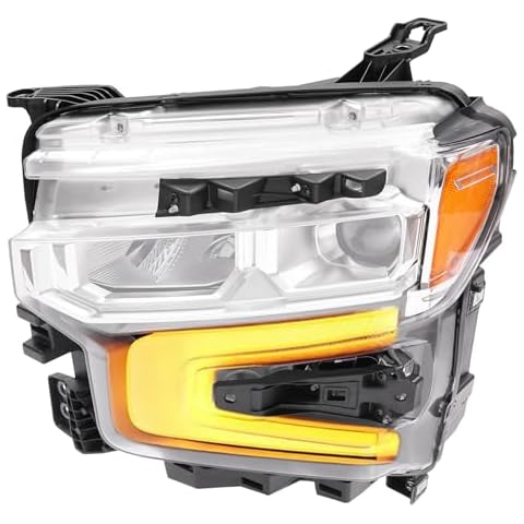 MooneHived Headlight Assembly Compatible For 2022 2023 2024 Chevy Silverado 1500 LTZ/High Country LED Headlamps 85594436 87828578 85594435 87828577 Left Driver Side Assembly (LH) Cover
