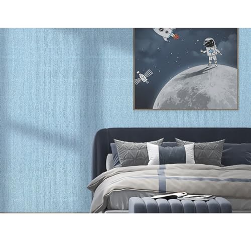 PIRNSDG 生糊壁紙 のり付け不要 50cm*10m 裏のフィルムをはがすだけ 壁紙シール 無地 50cm×2.8M 剥がせる リメイクシート 壁紙シート 防水 耐熱 のり付き 模様替え 1青 DIYカッティングシート リフォームシート 壁紙賃貸 おしゃれ 防水 防カビ 防汚 家具 台所 キッチン