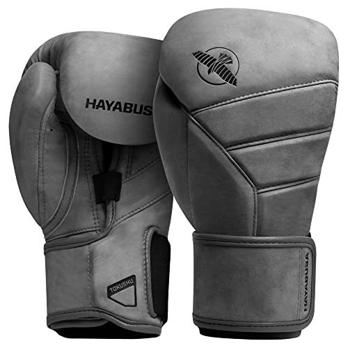 Image of Hayabusa T3 LX Leather Boxing Gloves Men and Women for Training Sparring Heavy Bag and Mitt Work - Slate, 14 oz