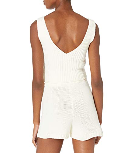 Image of The Drop Womens Sylvie Cotton Blend V-Neck Cropped Sweater Tank