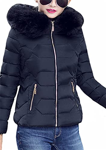 YMING Womens Winter Warm Down Coat Quilted Parka Jacket Oversized Puffer Outwear with Faux Fur Hood3
