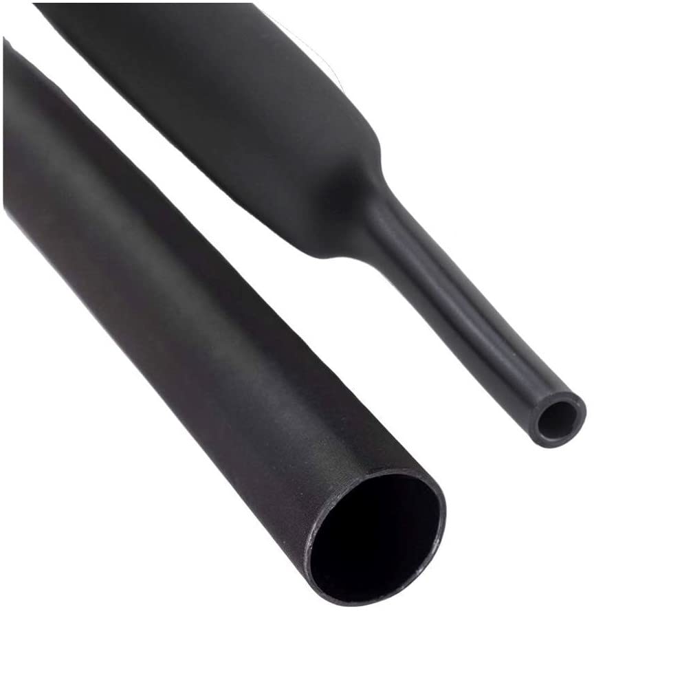 Kable Kontrol Heat Shrink Tubing - 1-1/2 - 4 Ft Long, Black Polyolefin - 4:1 Ratio Industrial Shrink Tube & Cable Sleeve for Electrical Wire Insulation